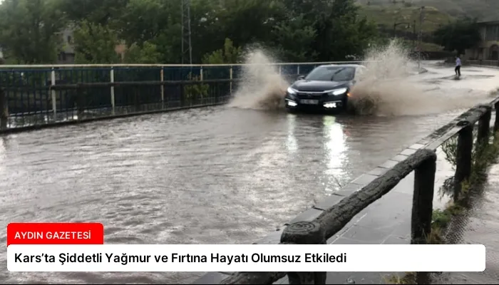 Kars’ta Şiddetli Yağmur ve Fırtına Hayatı Olumsuz Etkiledi