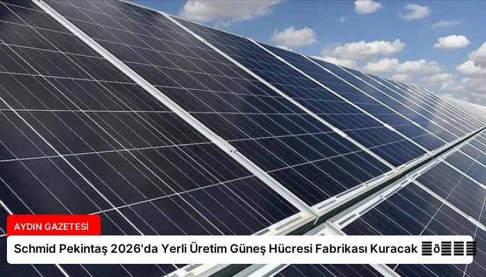 Schmid Pekintaş 2026’da Yerli Üretim Güneş Hücresi Fabrikası Kuracak ⏬👇